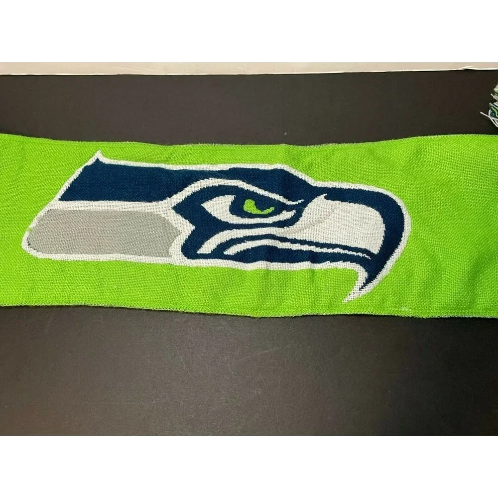 NFL Seattle Seahawks scarf knit football winter neck Safeway green blue